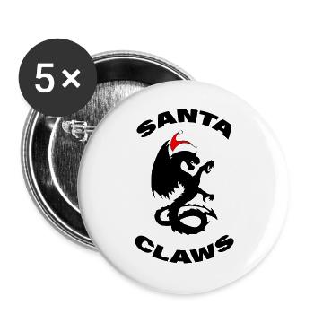 GRIFFES DU PÈRE NOËL - Lot de 5 grands badges (56 mm) - blanc - Devant