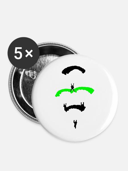 Fallschirm Diamant - Buttons groß 56 mm (5er Pack) - Weiß