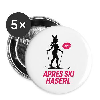 Après Ski Haserl Vacances d’hiver - Lot de 5 grands badges (56 mm) - blanc - Devant