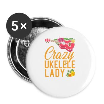 Hawaiian Ukulele Uke I'm That - Buttons groß 56 mm (5er Pack) - Weiß - Vorne