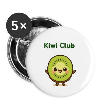 Kiwi Club Kiwi Smiley - Buttons large 2.2''/56 mm (5-pack) - white - Front