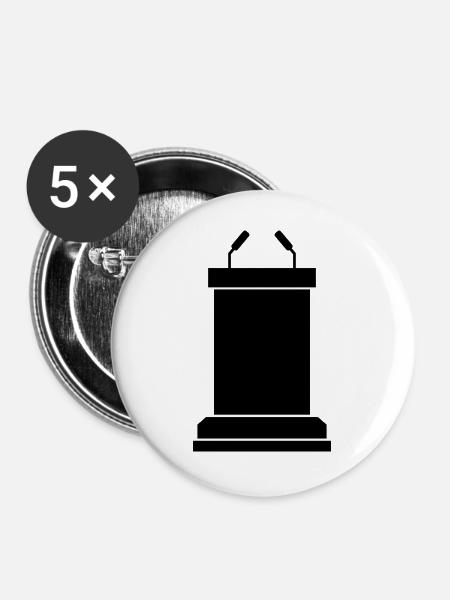 Podiumsphase - Buttons groß 56 mm (5er Pack) - Weiß