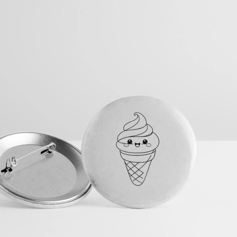 Softeis Eiscreme Icon Minimal Statement Buttons groß 56 mm (5er Pack)