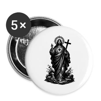 Mon Dieu - Lot de 5 grands badges (56 mm) - blanc - Devant