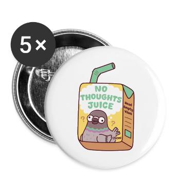Drôle de Pigeon Idiot Boîte de jus sans pensées - Lot de 5 grands badges (56 mm) - blanc - Devant