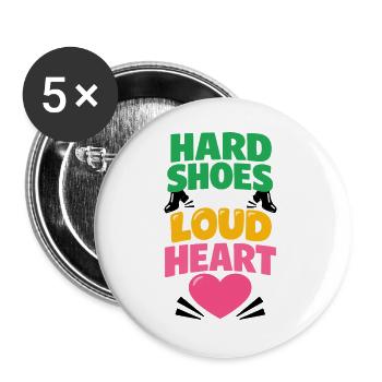 Irish Dance Step-dancing Celtic Fan - Buttons large 2.2''/56 mm (5-pack) - white - Front