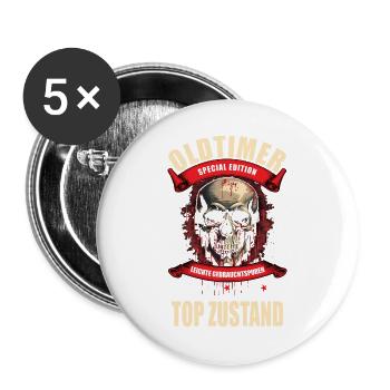 Oldtimer - Special Edition - Buttons groß 56 mm (5er Pack) - Weiß - Vorne