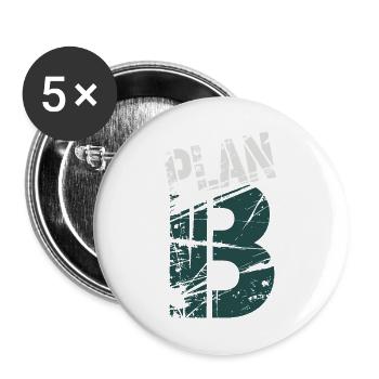 Glyphe numérique Grunge 13 - Lot de 5 grands badges (56 mm) - blanc - Devant