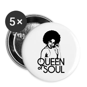 Queen of Soul - Buttons large 2.2''/56 mm (5-pack) - white - Front