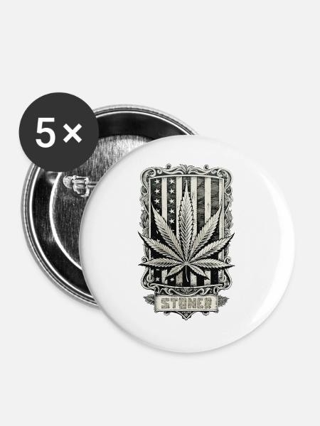 Stoner - Buttons groß 56 mm (5er Pack) - Weiß