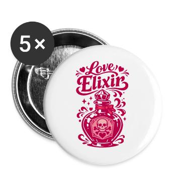 Love Elixir Heart Bottle | Valentine's Day - Buttons large 2.2''/56 mm (5-pack) - white - Front