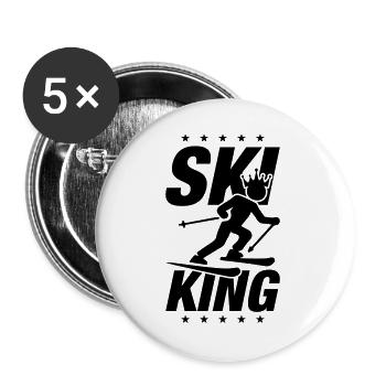 Ski King - Buttons groß 56 mm (5er Pack) - Weiß - Vorne