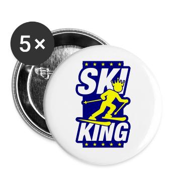 Ski King - Buttons groß 56 mm (5er Pack) - Weiß - Vorne