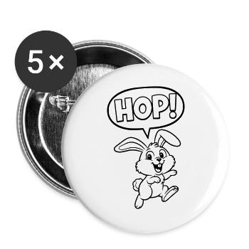 HOP ! Bunny Jumping Schométrique - Lot de 5 grands badges (56 mm) - blanc - Devant