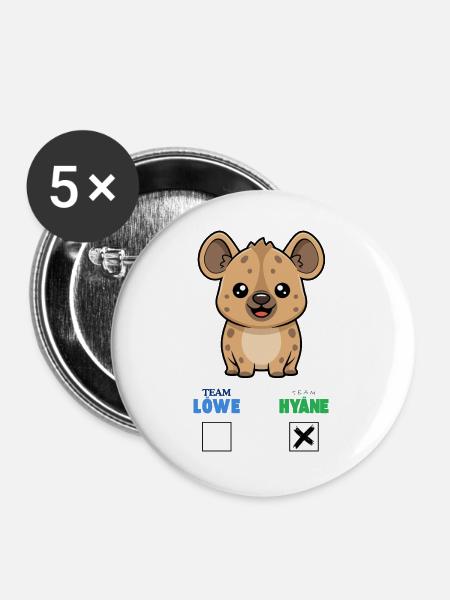 TEAM HYÄNE - Buttons groß 56 mm (5er Pack) - Weiß