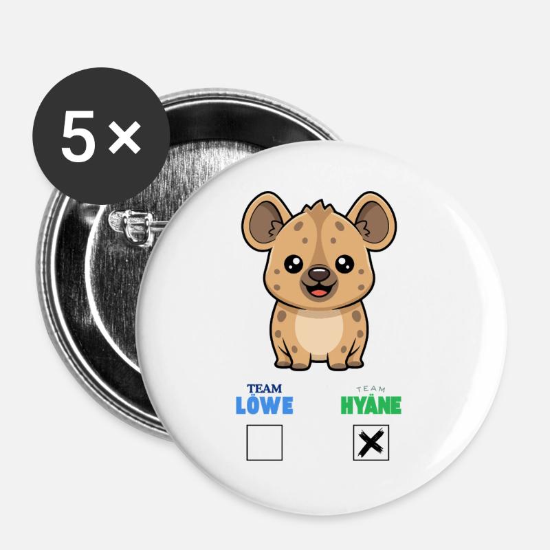 TEAM HYÄNE - Buttons groß 56 mm (5er Pack) - Weiß