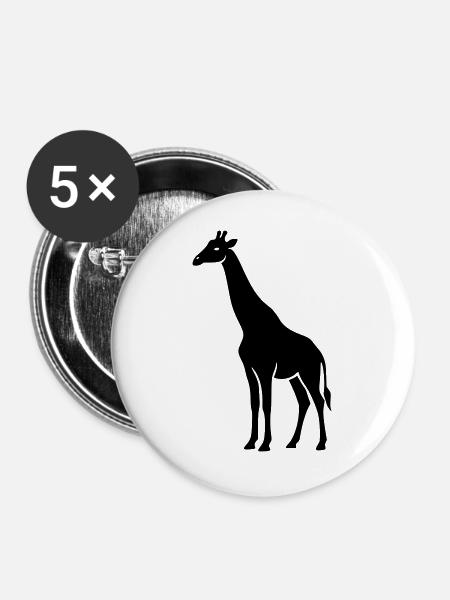 Giraffe - Buttons groß 56 mm (5er Pack) - Weiß