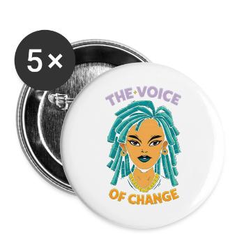 The Voice of Change – Empowerment Design - Buttons large 2.2''/56 mm (5-pack) - white - Front