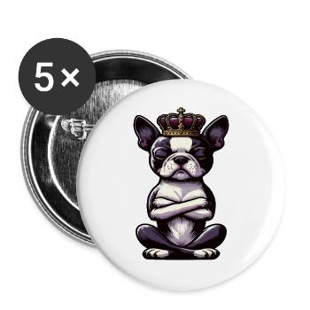 Boston Terrier Boston terrier besitzer Bostie  - Buttons groß 56 mm (5er Pack) - Weiß - Vorne