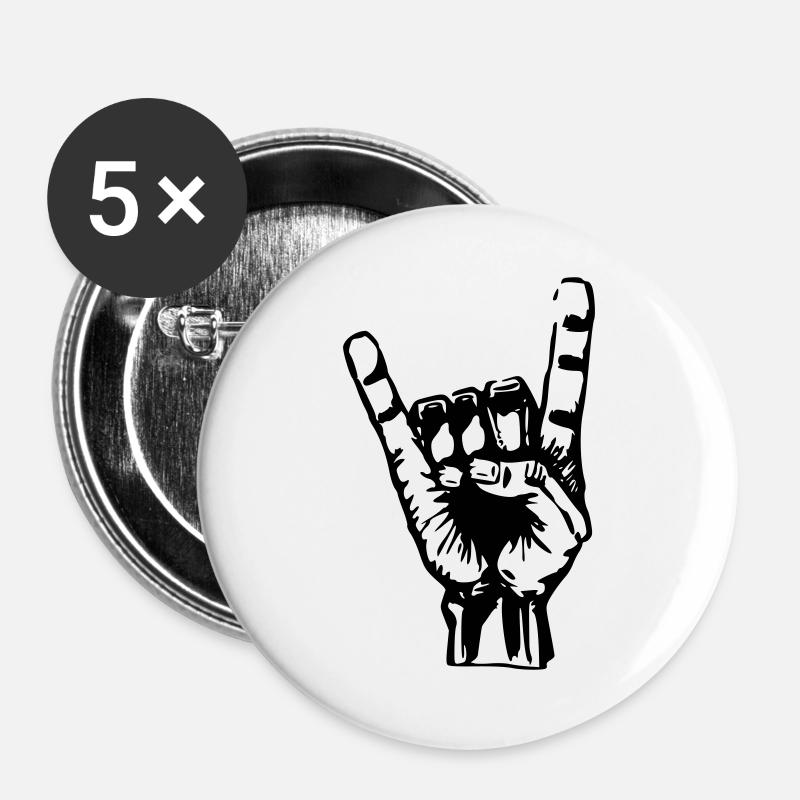 Mano_Mutant_rechts _Motivfarbe_frei_waehlbar - Buttons large 2.2''/56 mm (5-pack) - white