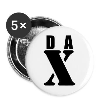 Dax – First Name Design | Minimal Typography - Buttons groß 56 mm (5er Pack) - Weiß - Vorne
