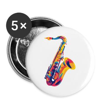 FarbSax PopsArt - Buttons groß 56 mm (5er Pack) - Weiß - Vorne
