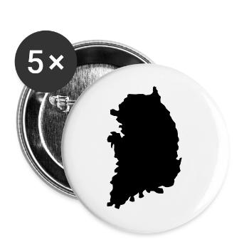 Carte de la Corée du Sud - Lot de 5 grands badges (56 mm) - blanc - Devant