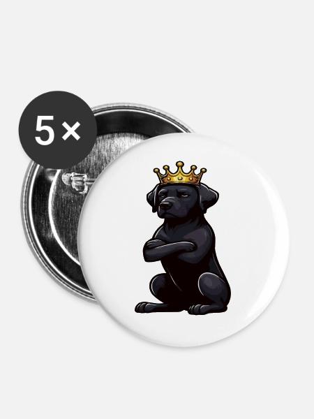 Labrador Labradorbesitzer Labradorliebhaber - Buttons groß 56 mm (5er Pack) - Weiß