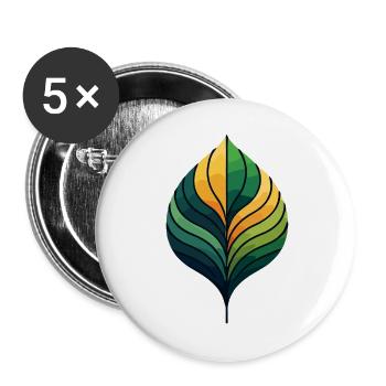 Blattförmige Farbspirale - Buttons groß 56 mm (5er Pack) - Weiß - Vorne