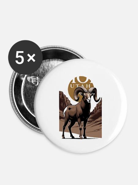 Zion Utah Sunset - Buttons groß 56 mm (5er Pack) - Weiß