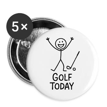 Golf Today Golfspieler Humor Geschenkidee Golfer - Buttons groß 56 mm (5er Pack) - Weiß - Vorne