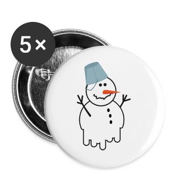 Melting Snowman Bucket Hat Funny Winter Art - Buttons groß 56 mm (5er Pack) - Weiß - Vorne