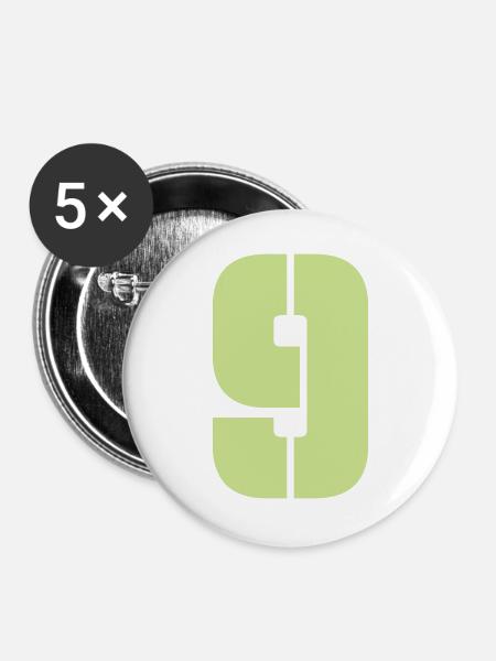 9 - Buttons groß 56 mm (5er Pack) - Weiß