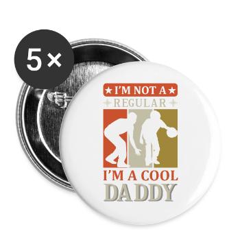 Cool Daddy Funny Dad Shirt - Buttons large 2.2''/56 mm (5-pack) - white - Front