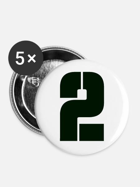 2 - Buttons groß 56 mm (5er Pack) - Weiß