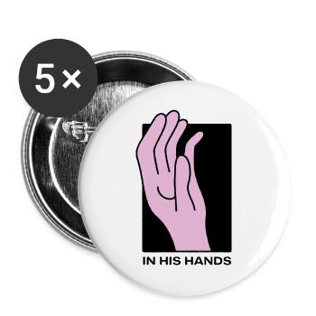 In his Hands - Lot de 5 grands badges (56 mm) - blanc - Devant