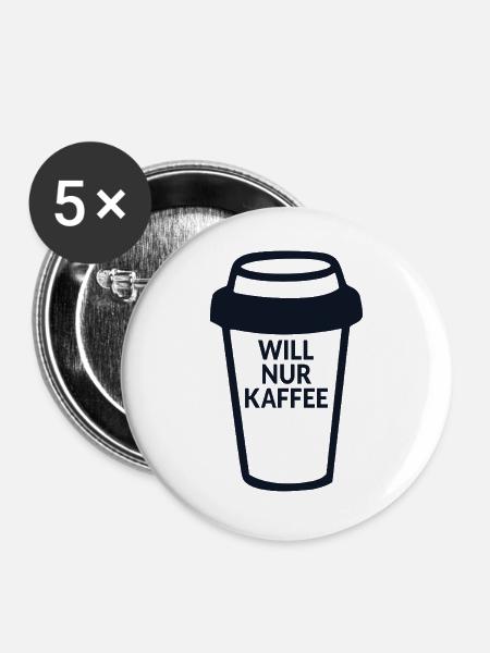 Kaffeetrinkerin Kaffee - Buttons groß 56 mm (5er Pack) - Weiß