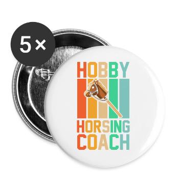 Steckenpferd Hobbyhorse Hobby Horsing - Buttons large 2.2''/56 mm (5-pack) - white - Front