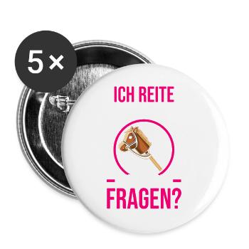 Steckenpferd Hobbyhorse Hobby Horsing - Buttons groß 56 mm (5er Pack) - Weiß - Vorne