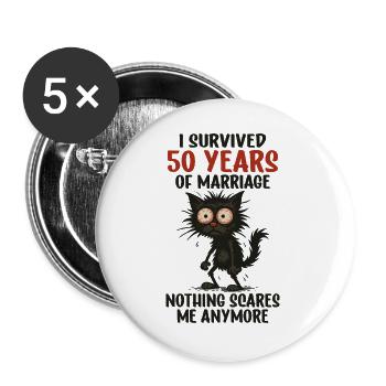 50th Wedding Anniversary Gift Husband Husband Wife - Buttons large 2.2''/56 mm (5-pack) - white - Front