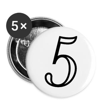 5. JUBILÄUM. 5 JAHRE. 5. JUBILÄUM - Buttons groß 56 mm (5er Pack) - Weiß - Vorne