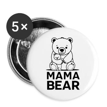 Mama bear - Buttons large 2.2''/56 mm (5-pack) - white - Front