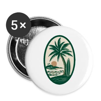 Surfer Logo - Buttons groß 56 mm (5er Pack) - Weiß - Vorne