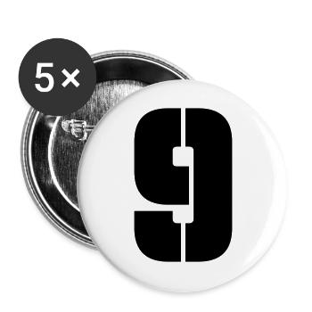 9 - Buttons groß 56 mm (5er Pack) - Weiß - Vorne