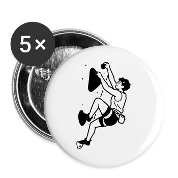 bouldern - Buttons groß 56 mm (5er Pack) - Weiß - Vorne