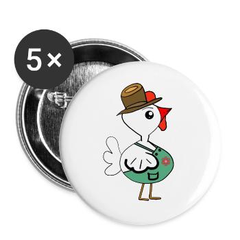 Chicken Chicken Straw Hat Hat Child - Buttons large 2.2''/56 mm (5-pack) - white - Front