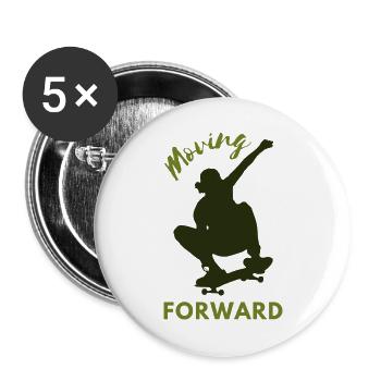 Moving Forward – Skateboarding T-Shirt - Buttons large 2.2''/56 mm (5-pack) - white - Front