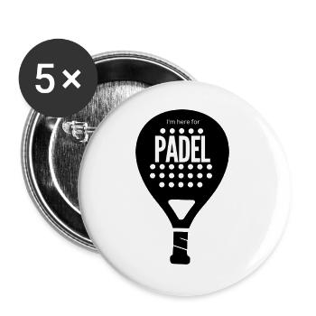 Padel Focus Dark Motif - Buttons large 2.2''/56 mm (5-pack) - white - Front