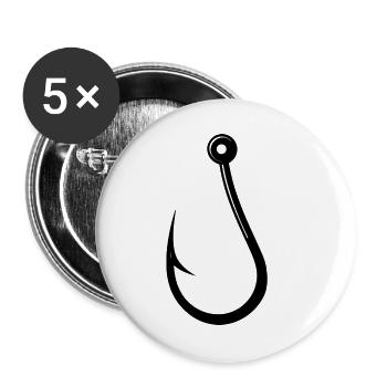 Angelhaken - Buttons groß 56 mm (5er Pack) - Weiß - Vorne