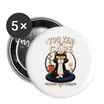 Trop zen pour s’en soucier, Chat - Lot de 5 grands badges (56 mm) - blanc - Devant